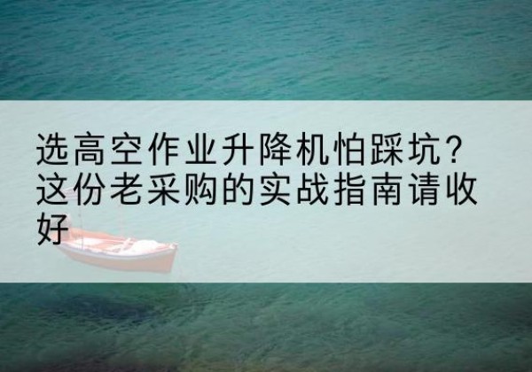 凤城高空作业升降机厂家推荐-选高空作业升降机怕踩坑？这份老采购的实战指南请收好