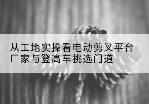 凤城电动剪叉升降平台厂家-从工地实操看电动剪叉平台厂家与登高车挑选门道